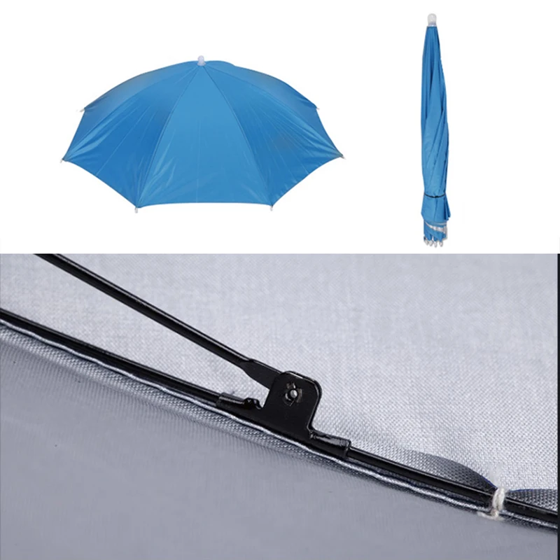 Parasol Head Umbrella Hat Foldable Free Hands Outdoors Waterproof Multi-shapes Headwear Shade Hiking Fishing Camping Cap |