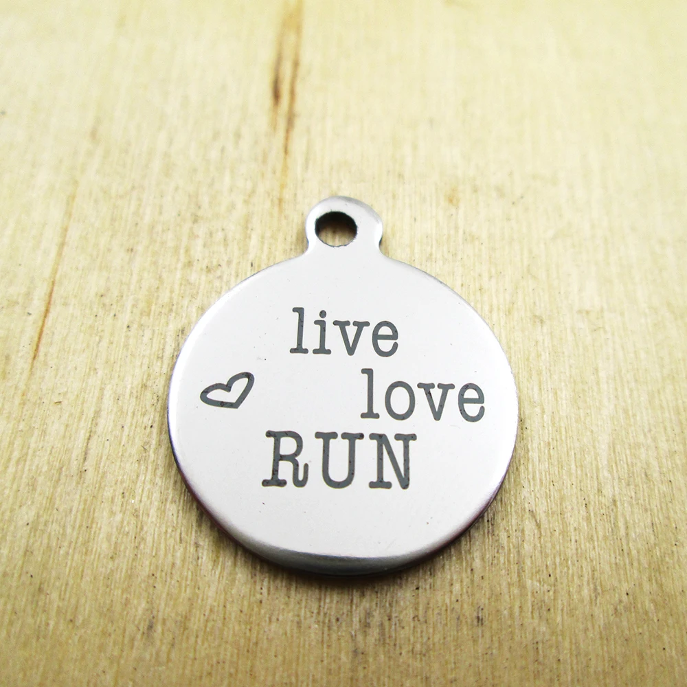 Подвески из нержавеющей стали с лазерной гравировкой 10 шт./лот live love run|Подвески| |