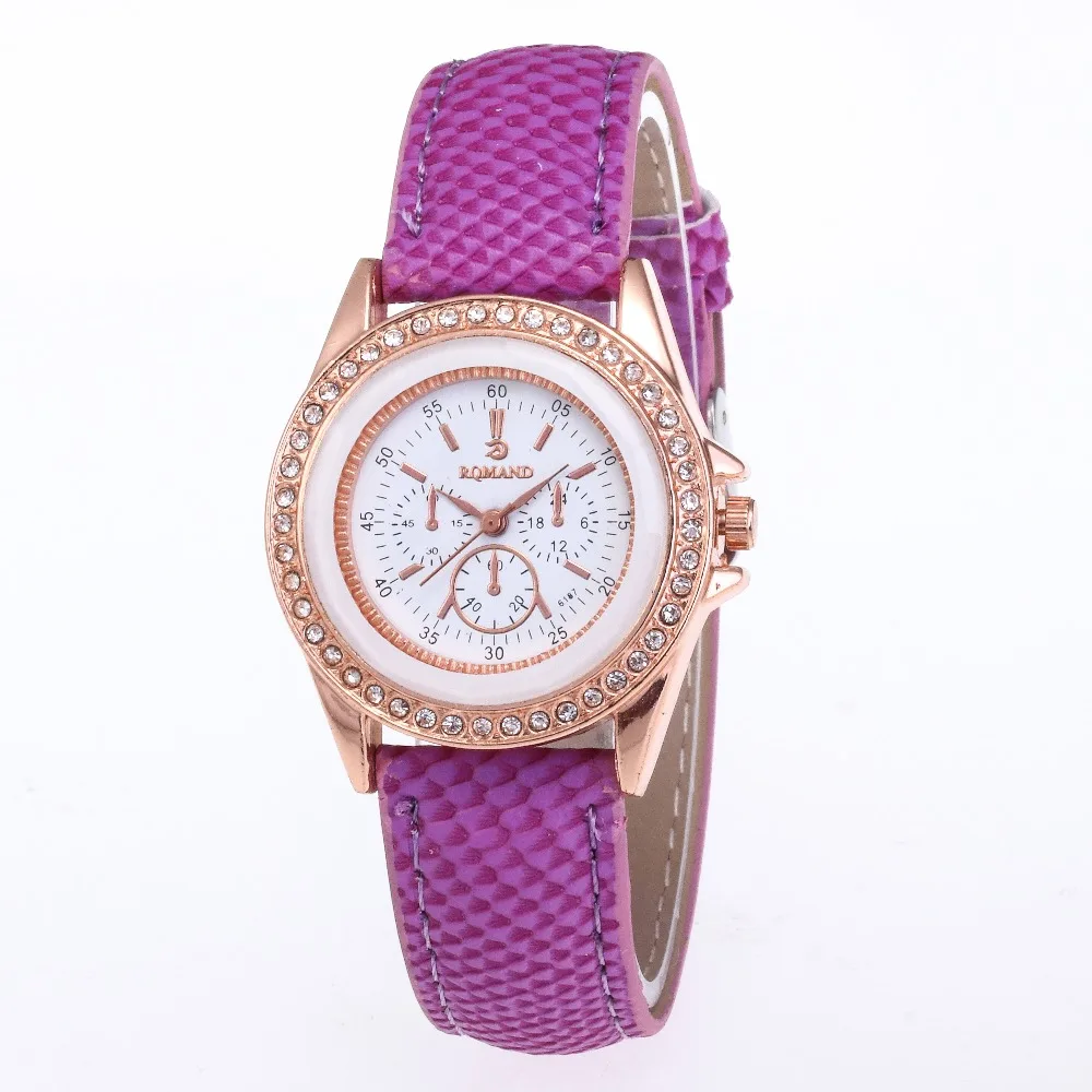 Новые модные женские часы кожаные кварцевые наручные со стразами Reloj Mujer Montre Femme