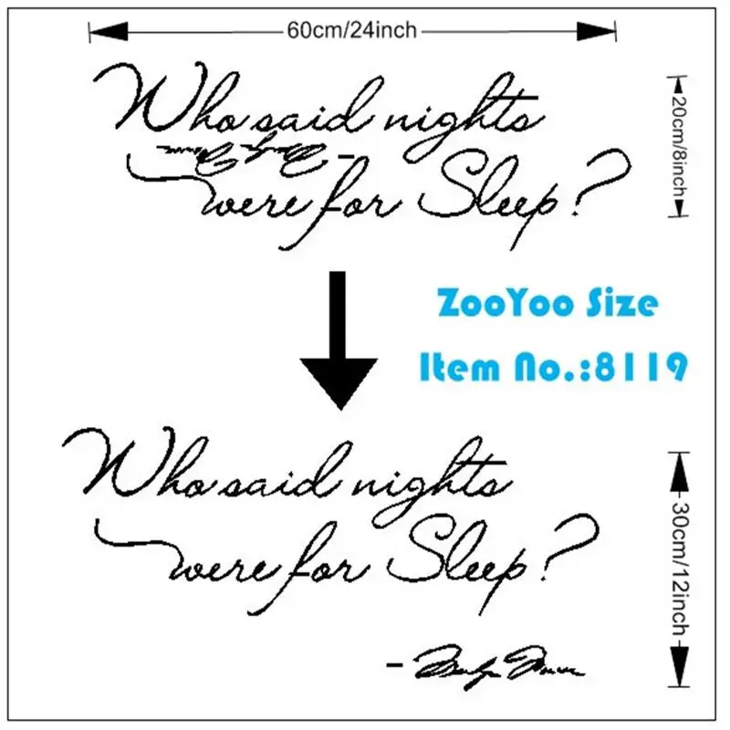 Декоративные виниловые наклейки на стену с надписью Who said nights was for sleep | Дом и сад