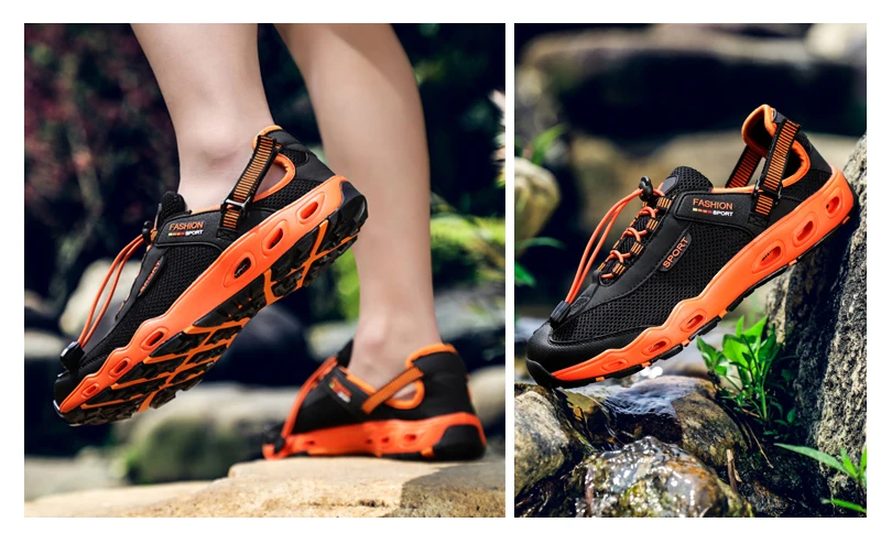 New Arrival Outdoor Aqua Shoes Sapatilhas Mulher Trekking Men Randonnee Scarpe Uomo Women Wading Upstream Breathable Mesh