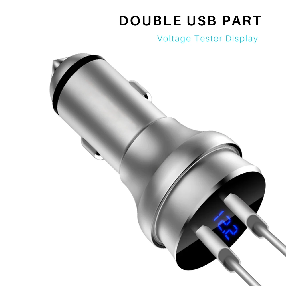 Универсальный 3.4A светодиодный 2 USB цифровой Дисплей автомобиля Зарядное