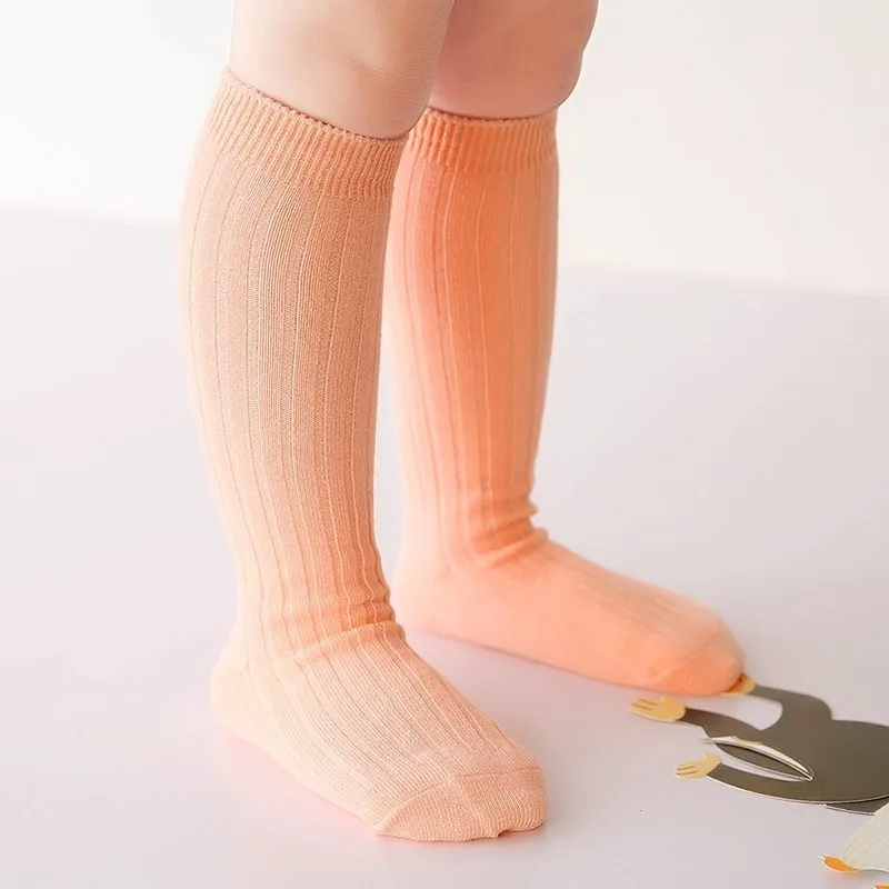 Spring Infant Long Tube Socks Cotton Solid Wide Striped Knee High Baby Boys Girls Newborn Leg Warm 0-3 Y | Детская одежда и обувь
