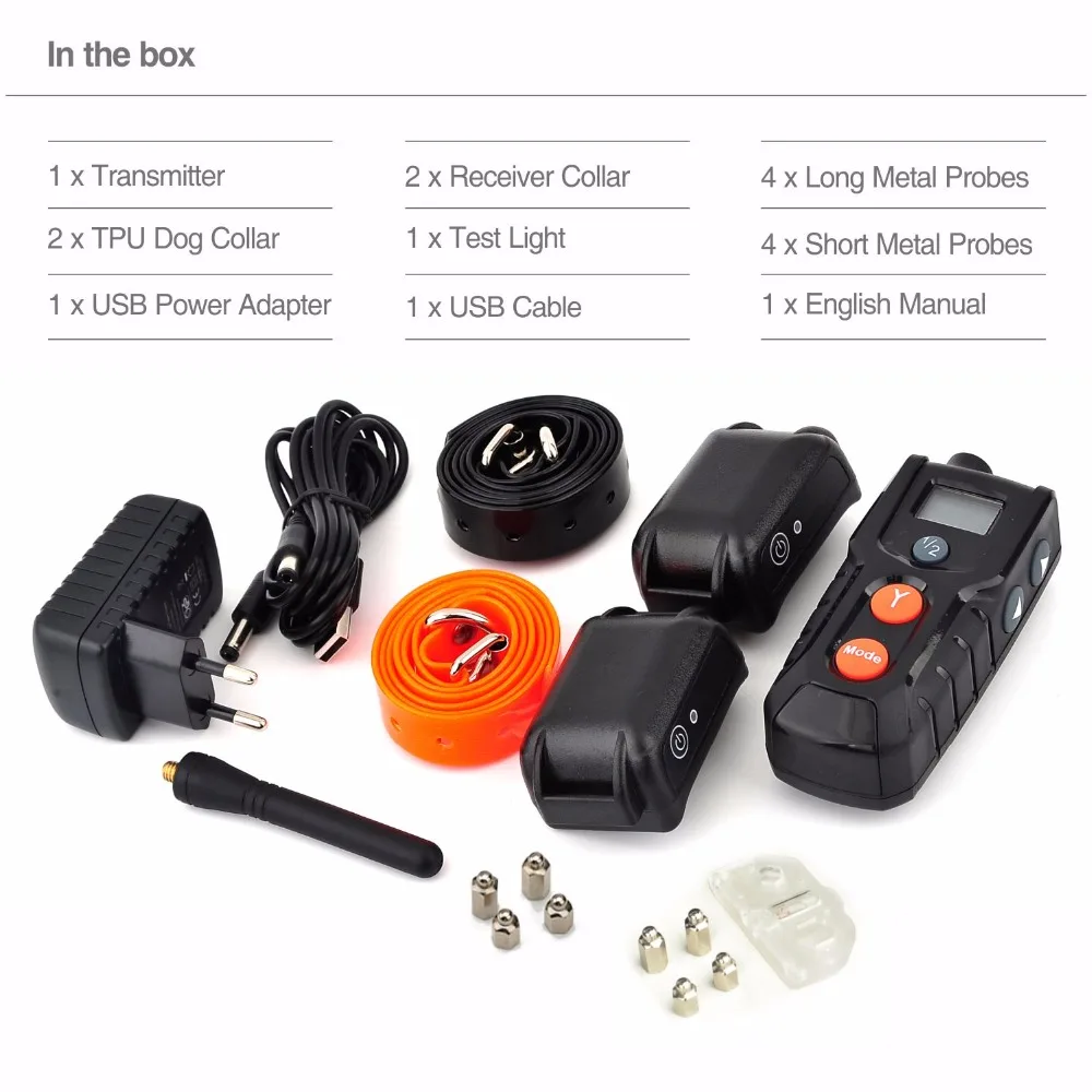 2 ошейника для собак с дистанционным ошейником обучения ЖК стоп устройство лай
