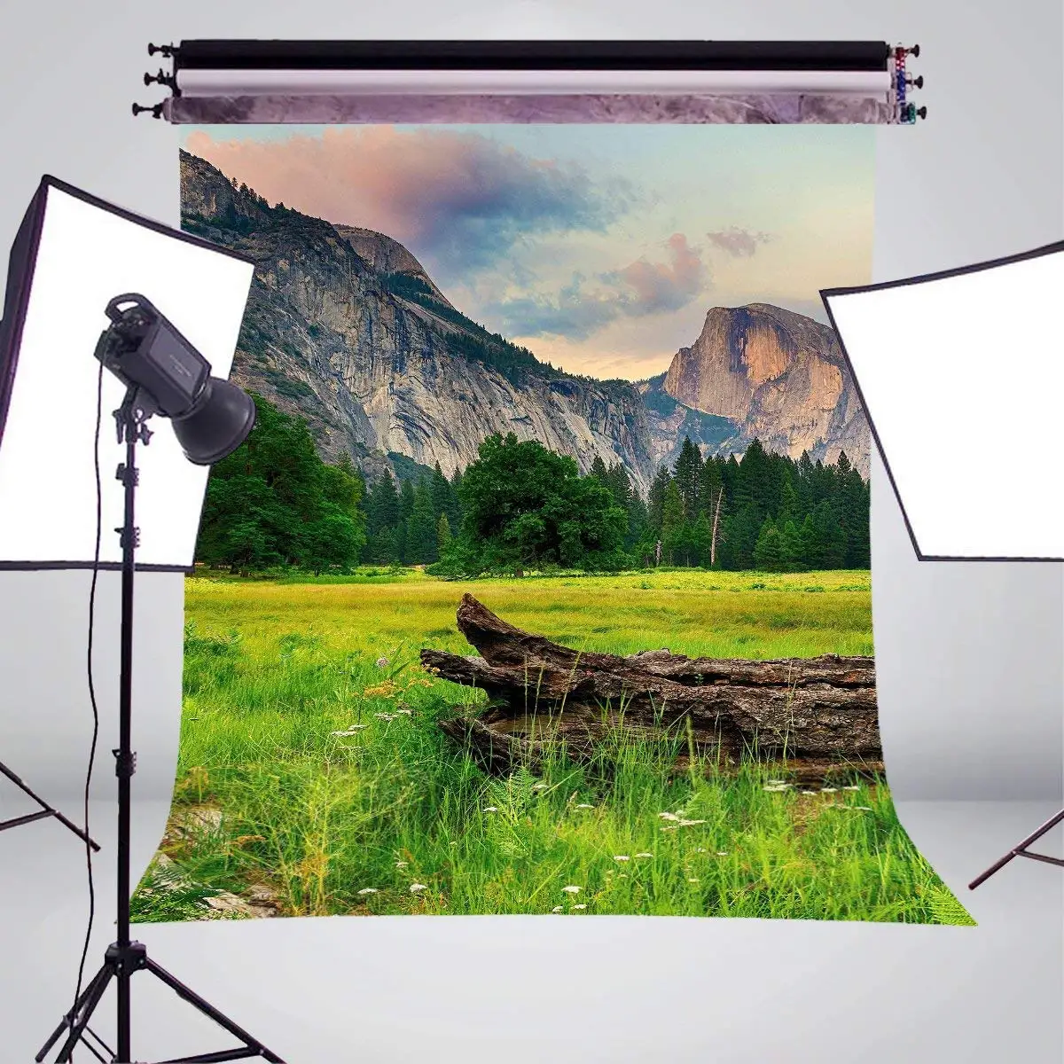 5x7ft горы деревья пейзаж фотография Фон зеленая трава фон тема &quotПрирода&quot