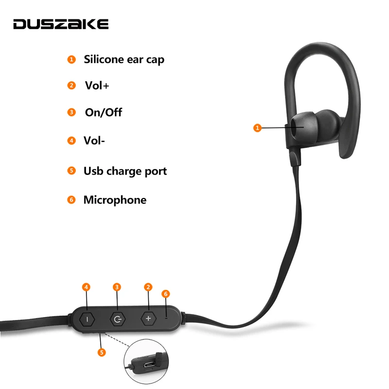 DUSZAKE LB12 спортивные беспроводные Bluetooth наушники для телефона Xiaomi iPhone | Электроника