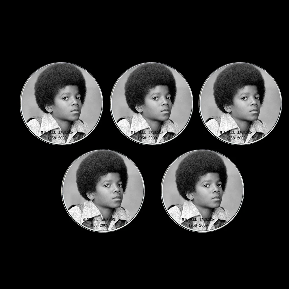 

5pcs Selling Silver Commemorative Coin Youth Michael Jackson Collection Arts Gifts Souvenir Home Decoration Accessories