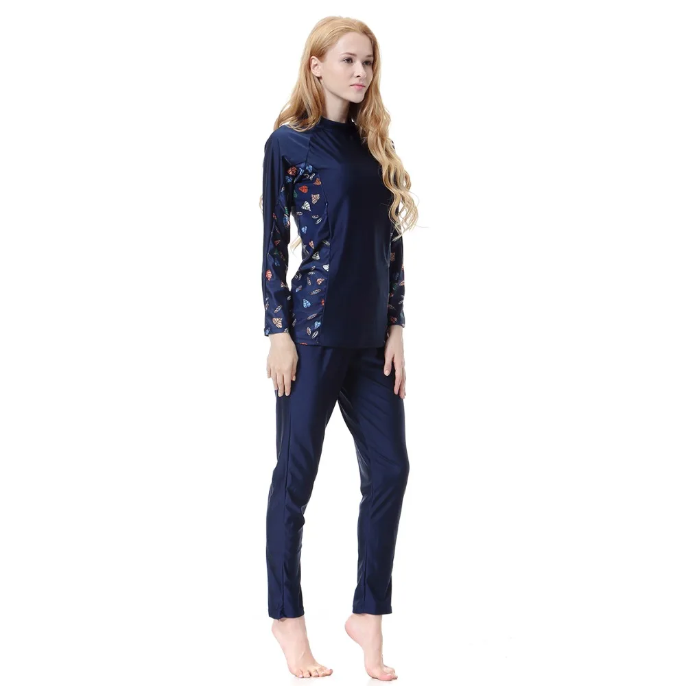 WS-18003 muslim swimwear women 3pcs set cap pant coat highly elastic with chest pad 2018 traditional swimsuit M-XXXL | Тематическая