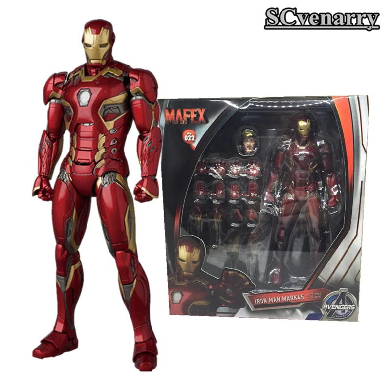 17 см MAFEX № 022 Железный человек Марка MK 45 ПВХ фигурка Коллекционная модель