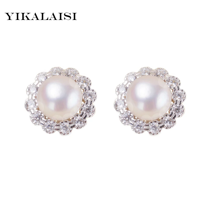 

YIKALAISI 2017 100% Natural FreshWater Pearl Jewelry with 925 sterling silver jewelry 8-9mm Pearl SnowFlower For Women Best Gift