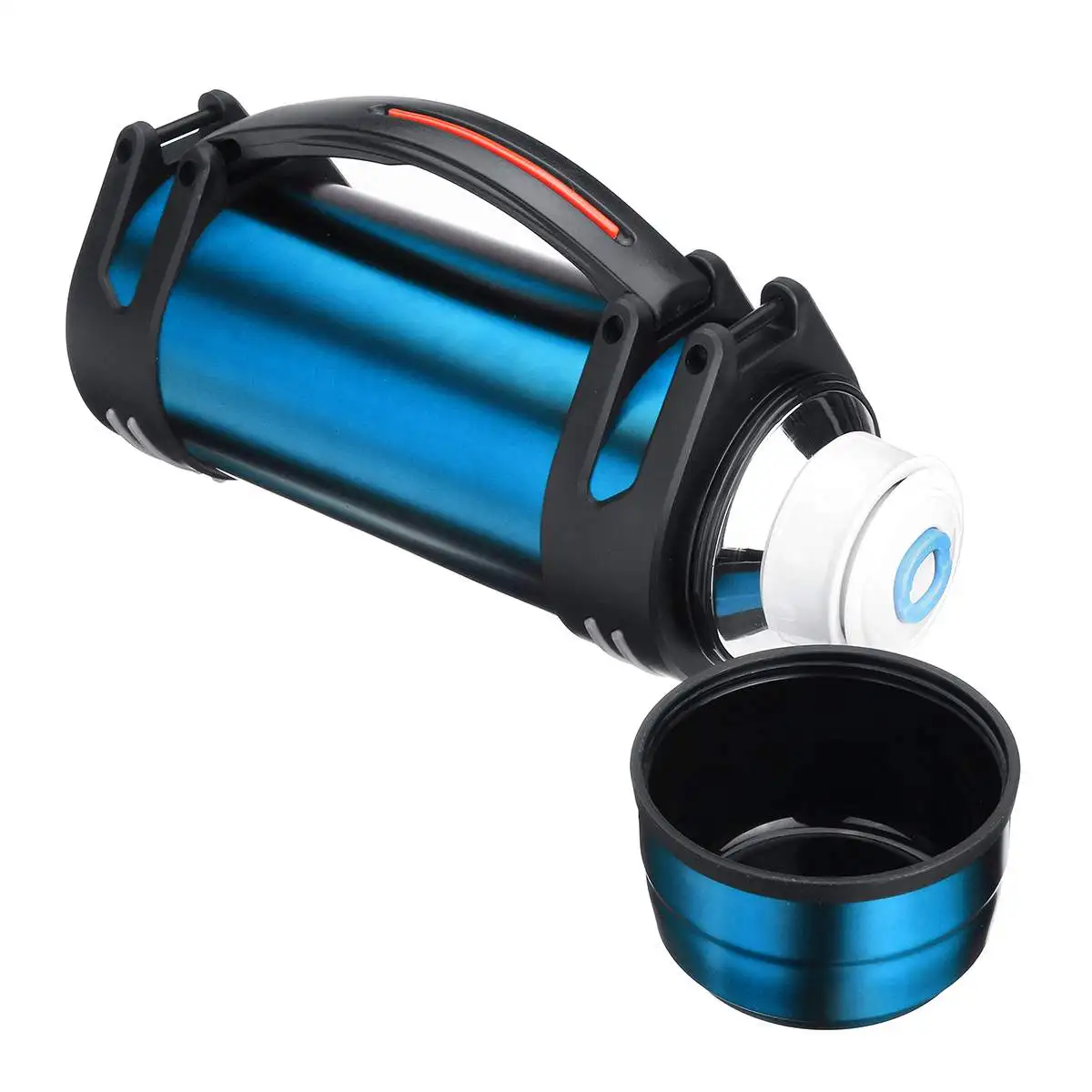 Синий YKPuii 2000ml 3 Colors Stainless Steel thermoses Bottle Cup Ourdoor Sport Travel Mug Insulation Pot Vacuum Flask For Coffee Tea - Цвет: Синий