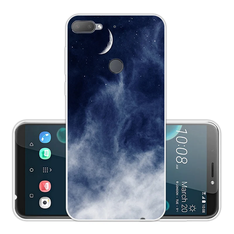 TPU for HTC Desire 12 Plus Fitted Green Case 6.0&quot Transparent Ultra Thin Soft Silicone 12+ Back Phone Cover |