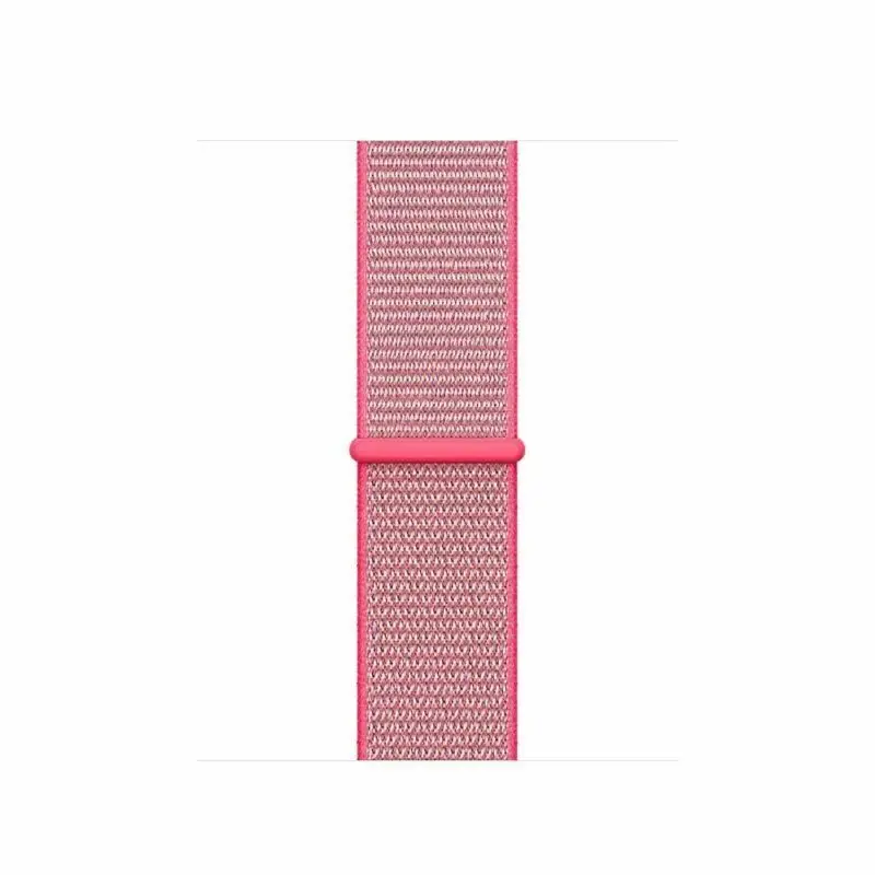 Hot Pink Из мягкого нейлона и шифона со вставками в полоску, петля ремешок для наручных часов Apple Watch 38/40/42/44 мм Замена дышащий ремень на запястье для IOS Смарт-часы наручных часов iwatch, 4/3/2/1 серии - Цвет: Hot Pink