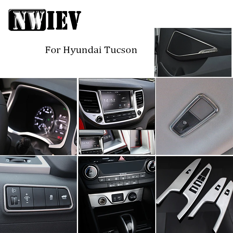 NWIEV Авто Стайлинг интерьера молдинги наклейки для Hyundai Tucson 2017 2016 2015 дверь Шестерня
