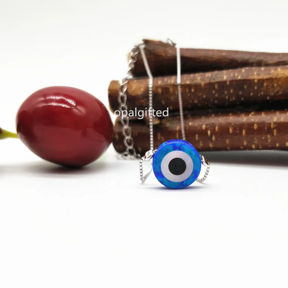 1 шт./лот бесплатная доставка 10 мм синтетический опал голубые глаза серебро 925