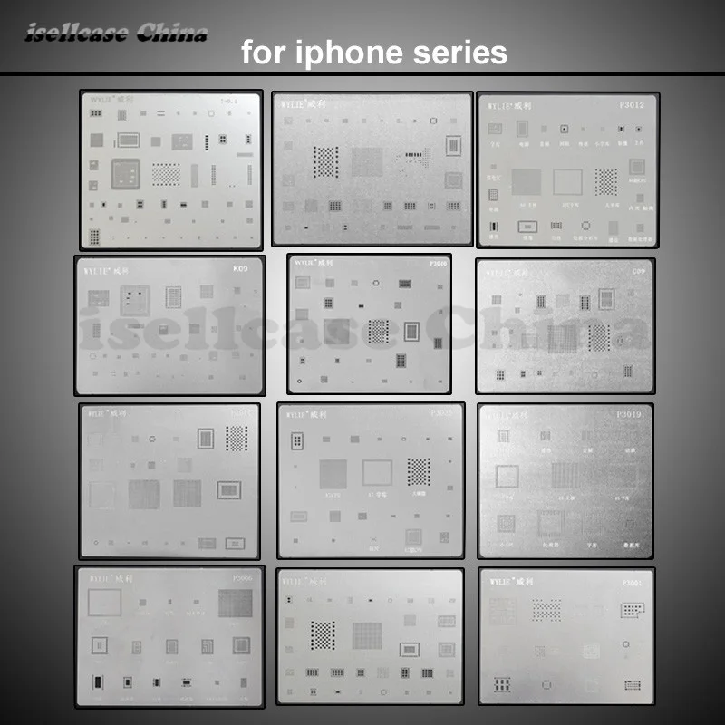 Wozniak 12 шт. чип BGA трафарет Прямой нагрев оловянный шар Пайка сетка для iPhone 4 4s 5 5s 5c 6