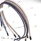 Модные женские супер тонкие блестящие металлические цветные шикарные повязки на голову для милых девушек головные уборы аксессуары в Корейском стиле