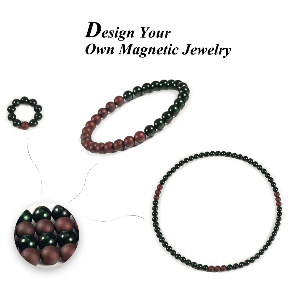 Inox Natural Powerful Magnetic Stone Hematite Beads Round Loose 7mm For DIY Necklace Bracelet Jewelry Making | Украшения и