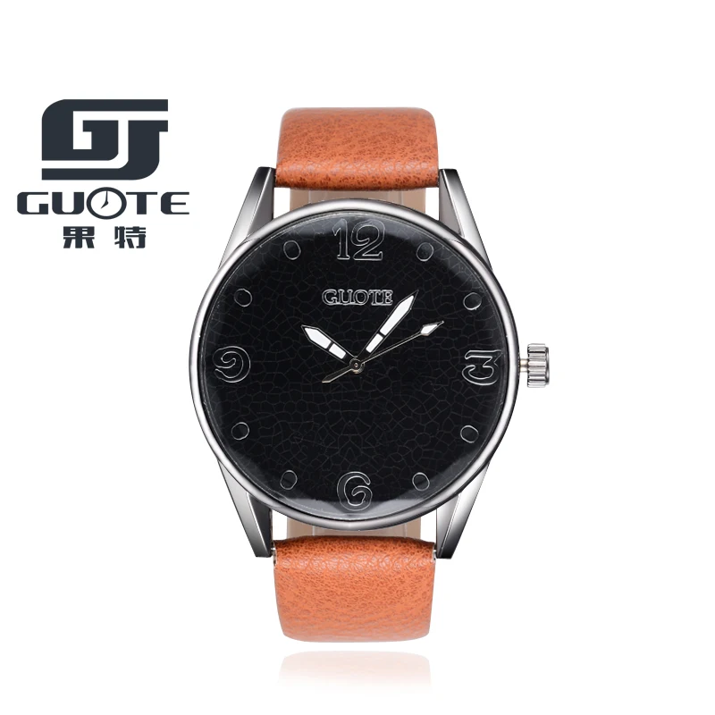 GUOTE оригинальные мужские кварцевые часы Reloj Hombre Кожаные Деловые с хронографом