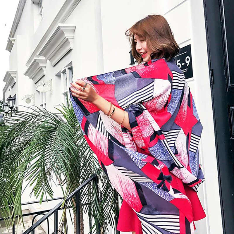 Модные шарфы для женщин шаль с принтом Шелковый сатиновый хиджаб шарф Женская