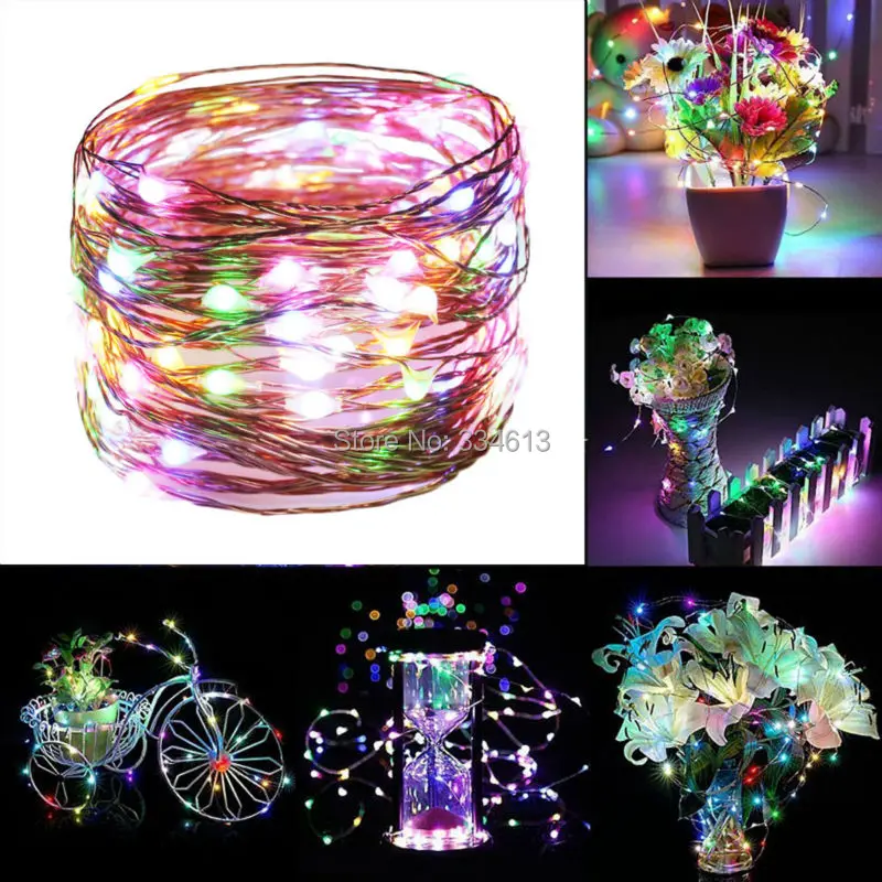1/3/5pcs 3AA Battery Powered 10M/33FT 100LEDs Copper Wire LED String Lights Outdoor Starry 8 Modes Dimmable with Remote | Освещение