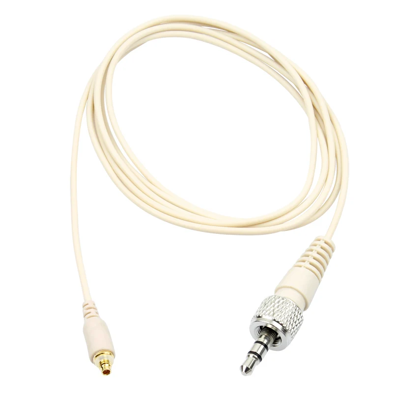 Beige 3.5mm Screw Mini XLR 3pin 4pin Microdot Detachable Microphone Cable for Sennheiser / AGK / Shure Microphones Adapter 1.1M