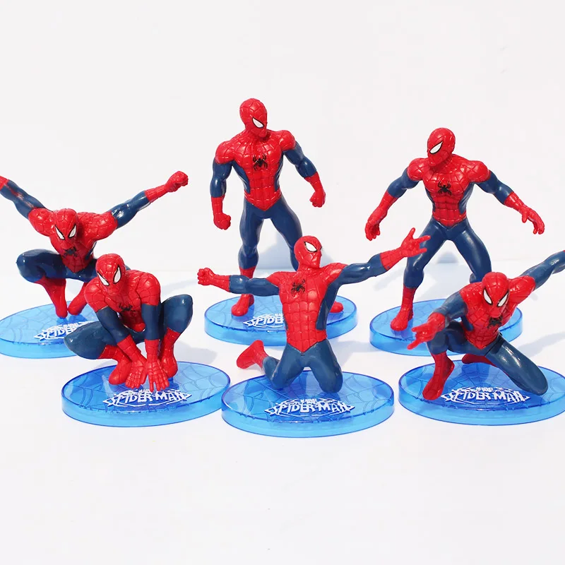 6 Pcs Models Spider-Man Hands Office Decoration Dolls Cartoon Animation Children's Toys Christmas Gifts For Friends Children | Игрушки и