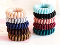 10 color spiral coil elastic hair scrunchies telephone cord ponytail holder 40mm