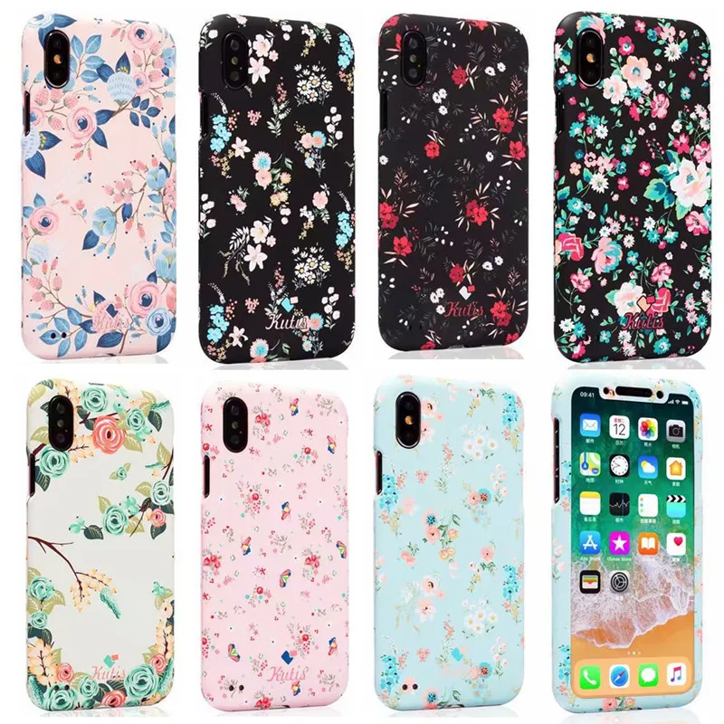 FTAIDKJ 360 Degree Full Protection Luminous Case For iPhone X XS Max 7 6 6S 8 Plus Cartoon Animal Floral Flower Hard PC Cover |