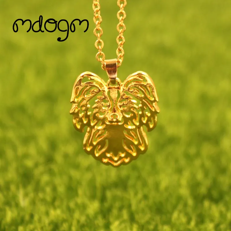 Милое ожерелье-бабочка с подвеской в виде собаки посеребренные ювелирные