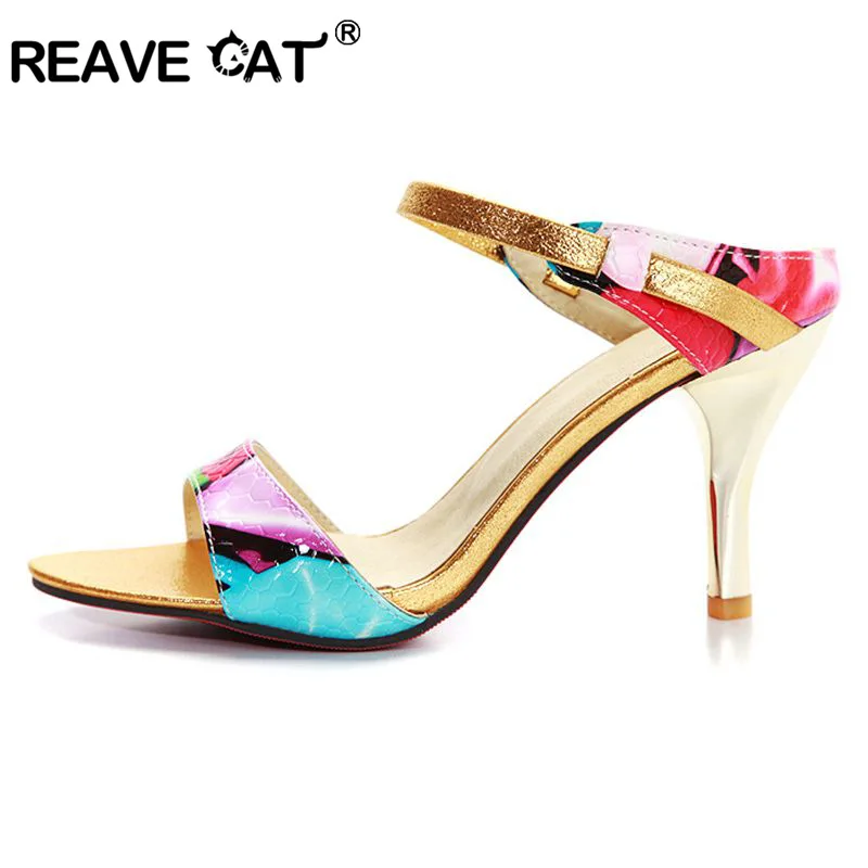 ?? 奪う猫大きなサイズ31-44新しい到着のセクシーなファッション夏女性のハイヒールのサンダル薄いかかと透かし彫りフリップはセクシーなQL4280