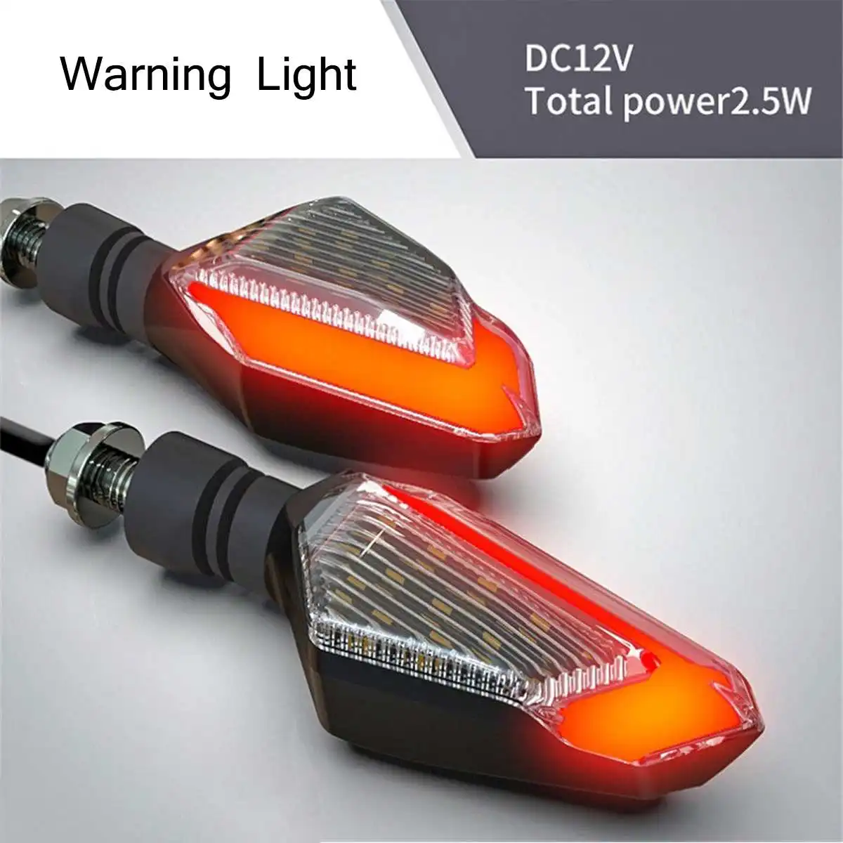 Orange DC12V Светодиодный светильник для мотоцикла с сигналом поворота, светодиодный светильник дневного света, светодиодный светильник - Испускаемый цвет: Orange