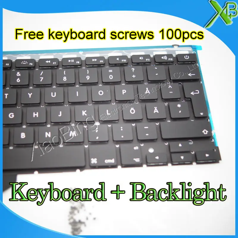 Совершенно новая шведская клавиатура для MacBook Pro Retina 13 3 дюйма A1502 SE с подсветкой и