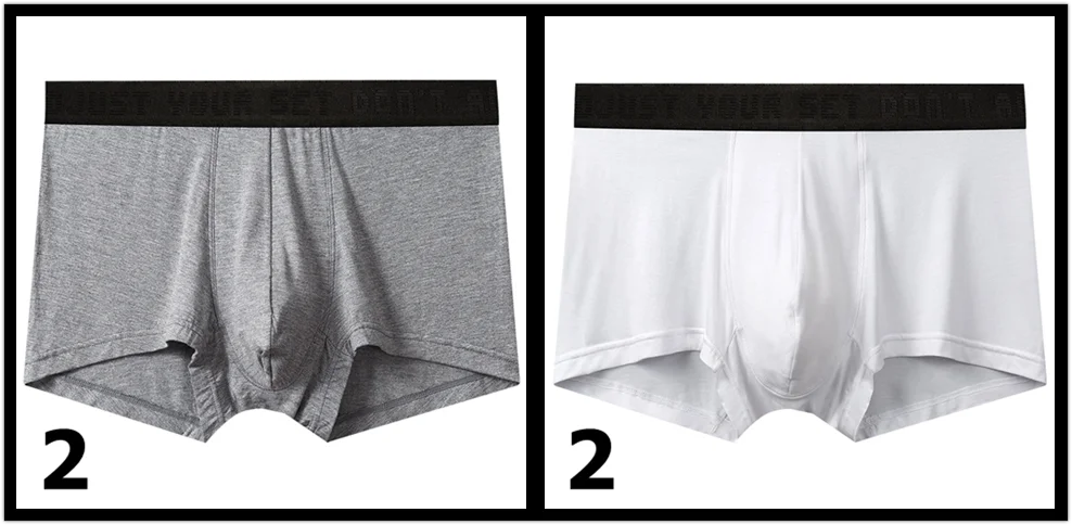 2pcs gray 2pcs white EVES 4 шт. супер удобные трусы-боксеры мужские эластичные дышащие Мужское нижнее белье боксеры дизайнерские Экстра мешочек мужские трусы Homme - Цвет: 2pcs gray 2pcs white