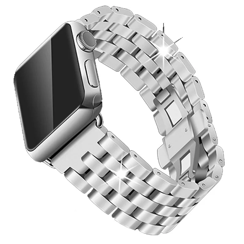 Ремешок для часов из нержавеющей стали браслет Apple Watch Iwatch Link серебристый розовый