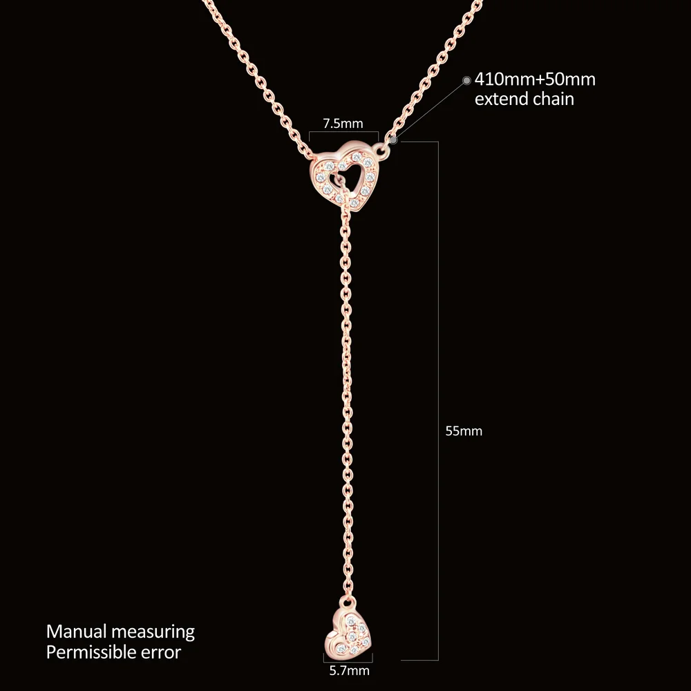 Ожерелья и подвески в форме сердца с фианитом розовое золото|pendant rose gold|brand