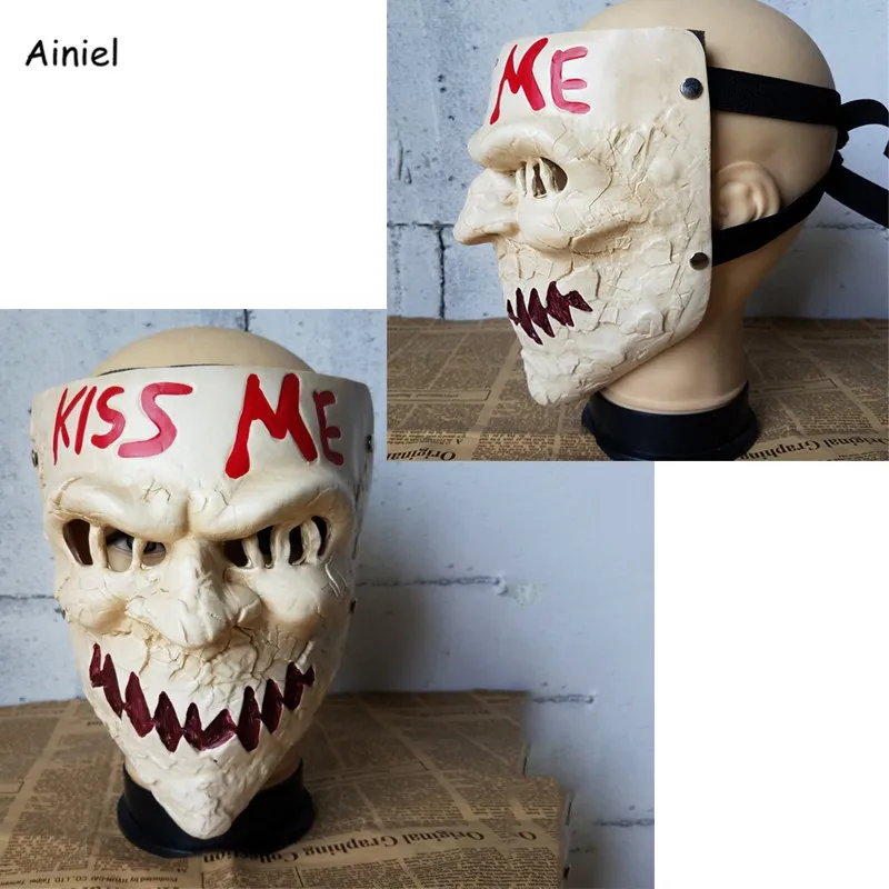 Чистка 3 Kiss Me (Поцелуй меня Череп страшно костюмная Маска Косплей Реквизит полный