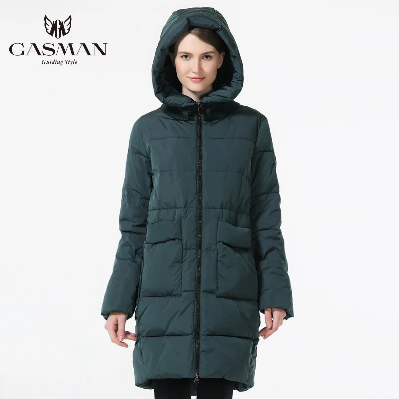 GASMAN 2019 Теплая Женская Куртка Средней Длинны открытое пальто большой размер