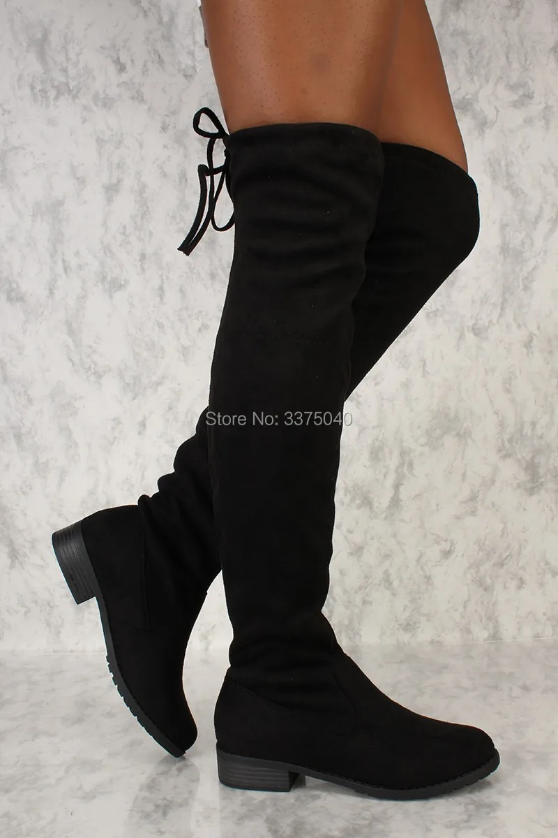 

Sexy Over The Knee High Suede Women Round Toe Boots Women's Fashion Thigh High Boots Shoes Woman