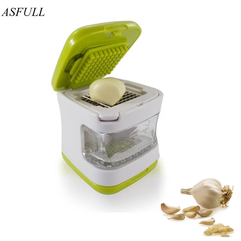 ASFULL пресс для чеснока очень острые лезвия из нержавеющей стали встроенный