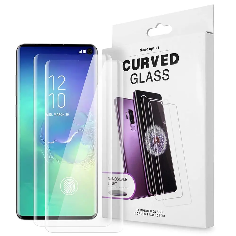 Закаленное стекло с УФ защитой для Samsung Galaxy S20 ULTRA S8 S9 S10 PLUS NOTE 20 S21|Защитные стёкла и