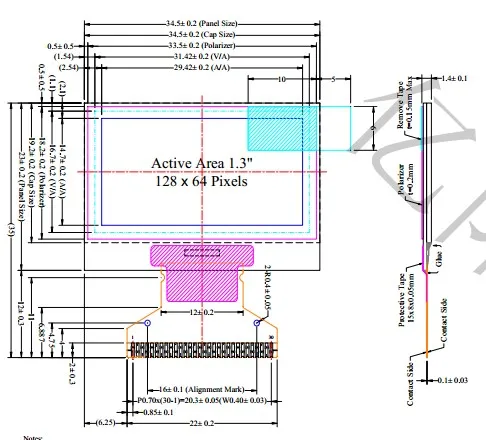 1 3 дюйма 128*64 OLED дисплей 128X64 белый/синий 30pin LCD SH1106 драйвер пассивная Матрица для