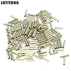 LOTITONG 100 шт.лот рыболовная леска из нержавеющей стали ОБЖИМНАЯ муфта медная трубка 0,8 мм-3,4 мм аксессуары для морской рыбалки леска