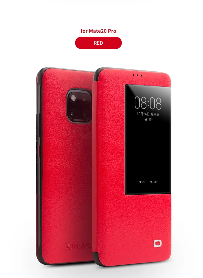 QIALINO Роскошный чехол-книжка из натуральной кожи для смартфона huawei mate 20 Pro, Стильный Ультратонкий чехол ручной работы для телефона mate 20