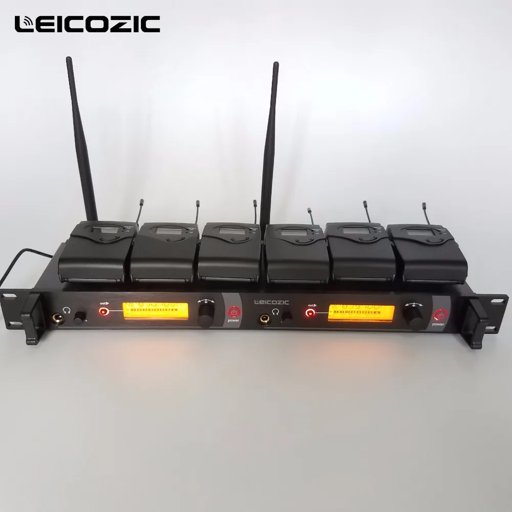 저렴한 Leicozic BK-2050/SR2050 IEM 귀 전문 무대 무선 모니터 시스템 UHF 귀 모니터 시스템 6 수신기