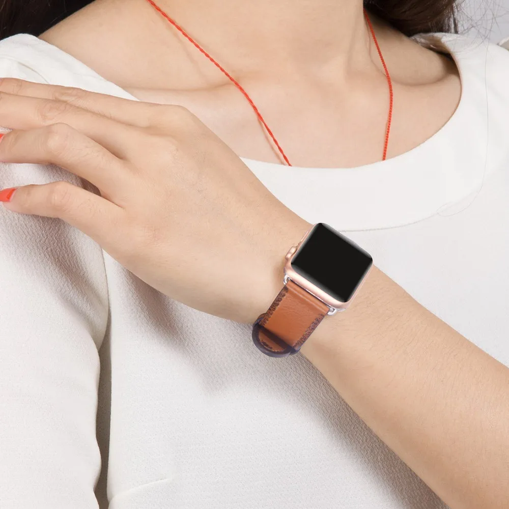 Ремешок для часов из натуральной кожи Apple Watch 40/44 мм серия 4 5 ремешок с пряжкой Panerai