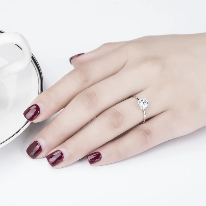 Кольцо женское из серебра 0 5 карат с подушкой|cushion cut|925 sterling silver ringsterling rings |