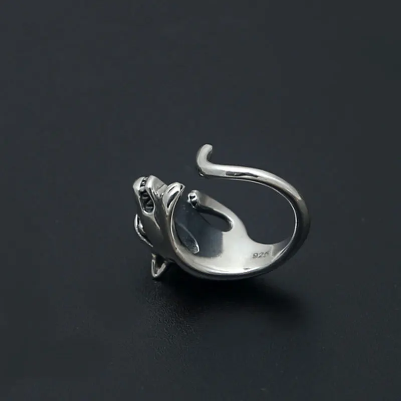 FNJ 925 Серебряное кольцо с волком ювелирные изделия новая мода животное S925