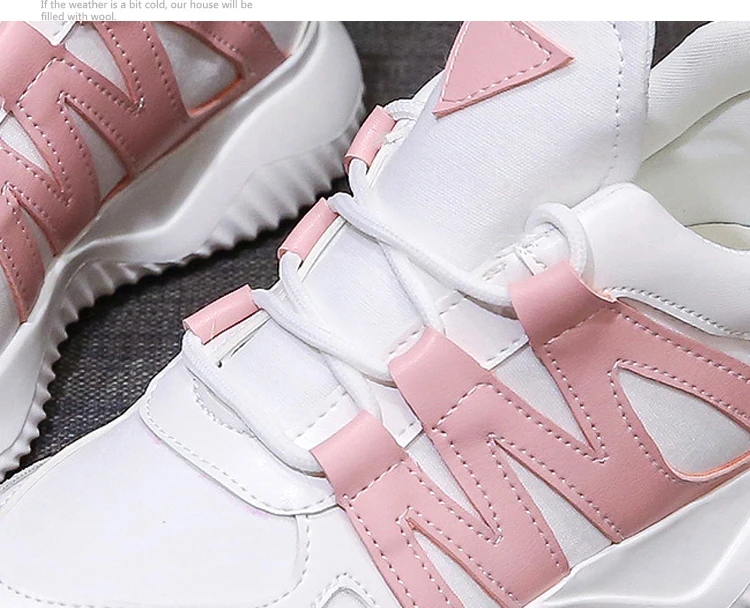 Women Shoes Women Casual Shoes Lace Up Women Flats Shoes Pink Trainers Sneakers Female Shoes Luxury Brand Basket Femme Hot Sale
