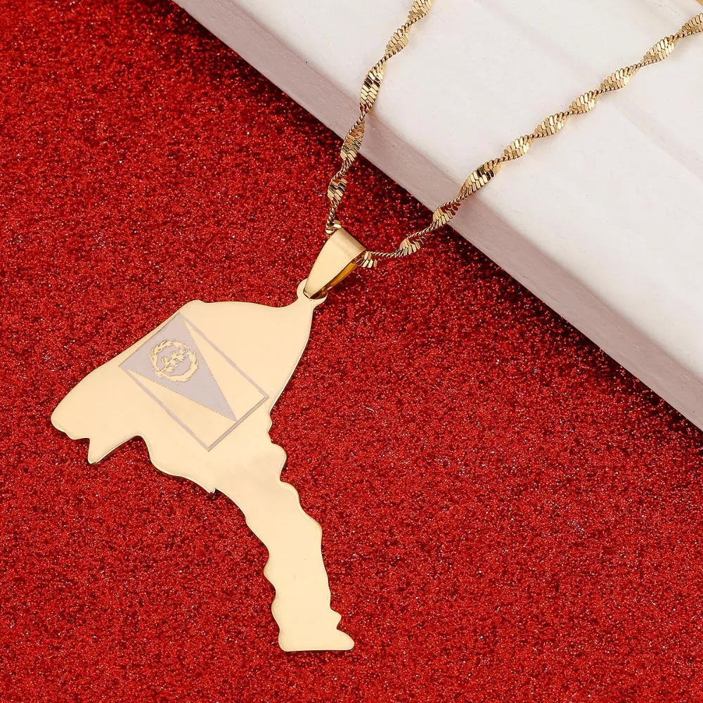 Карта Эритреи дневные ожерелья женские и мужские ювелирные изделия золотого